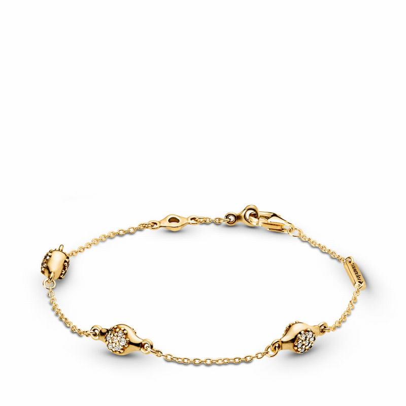 Pandora Shine™ Modern LovePods™ Bracelet NZ, 18ct Gold Plated (423069-UEQ)